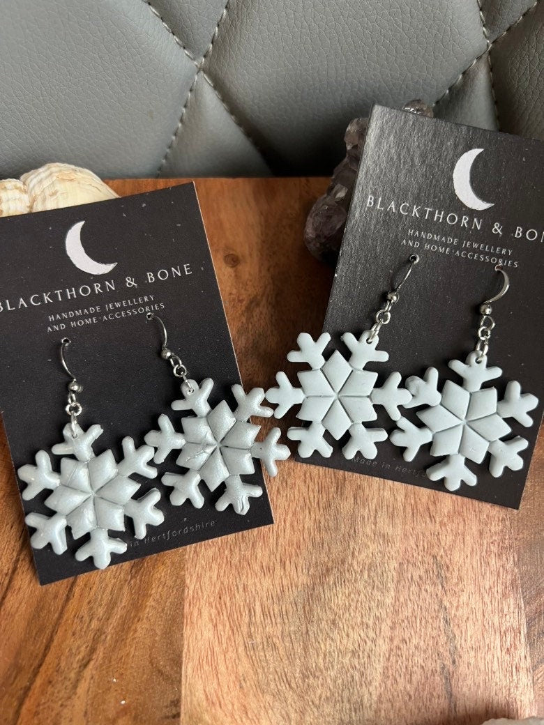 Silver Snowflake Earrings