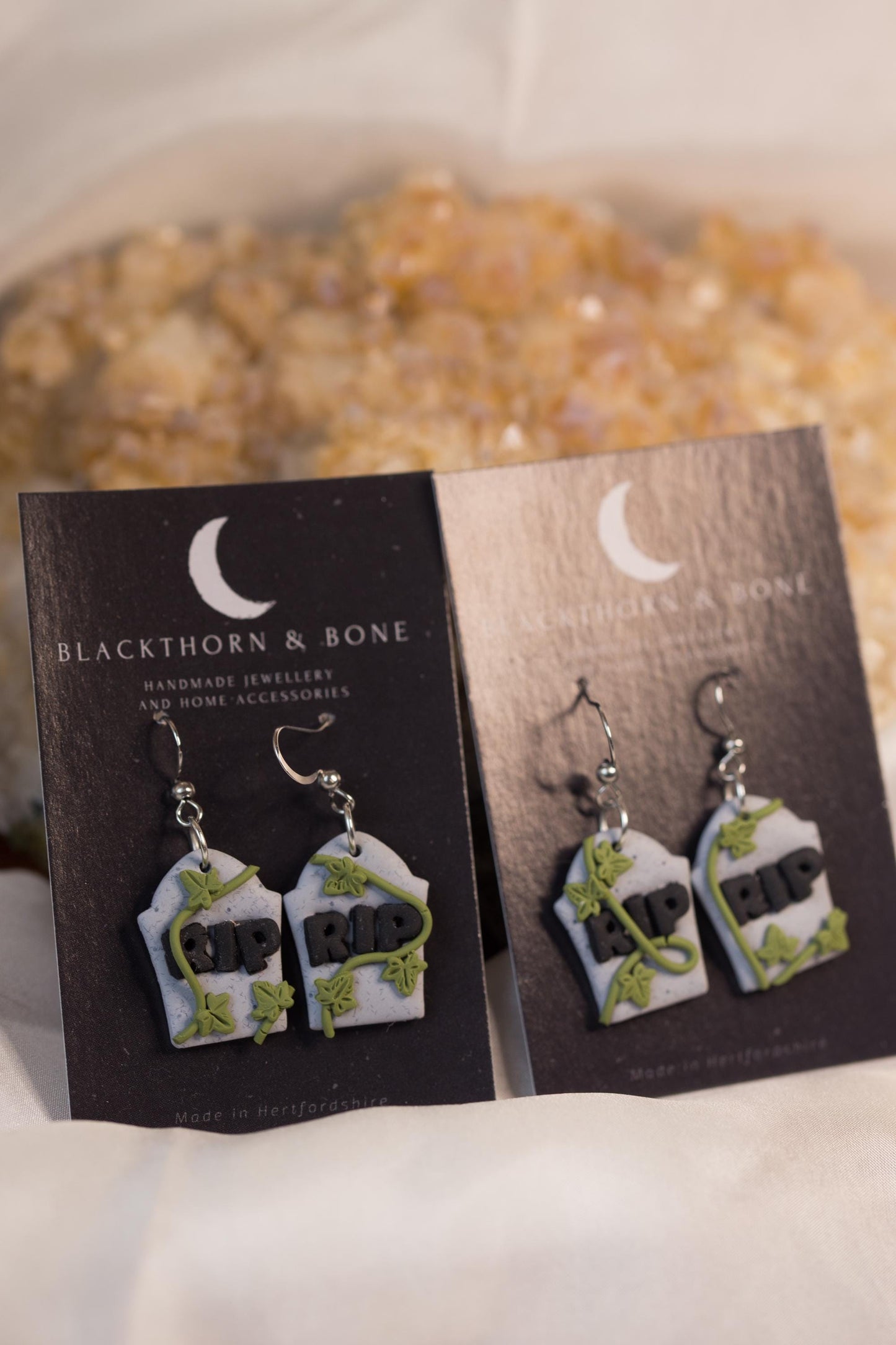 Leafy Tombstone Earrings