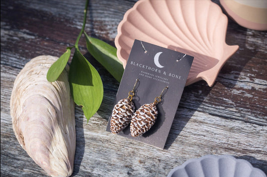 Snowy Pine Cone Earrings