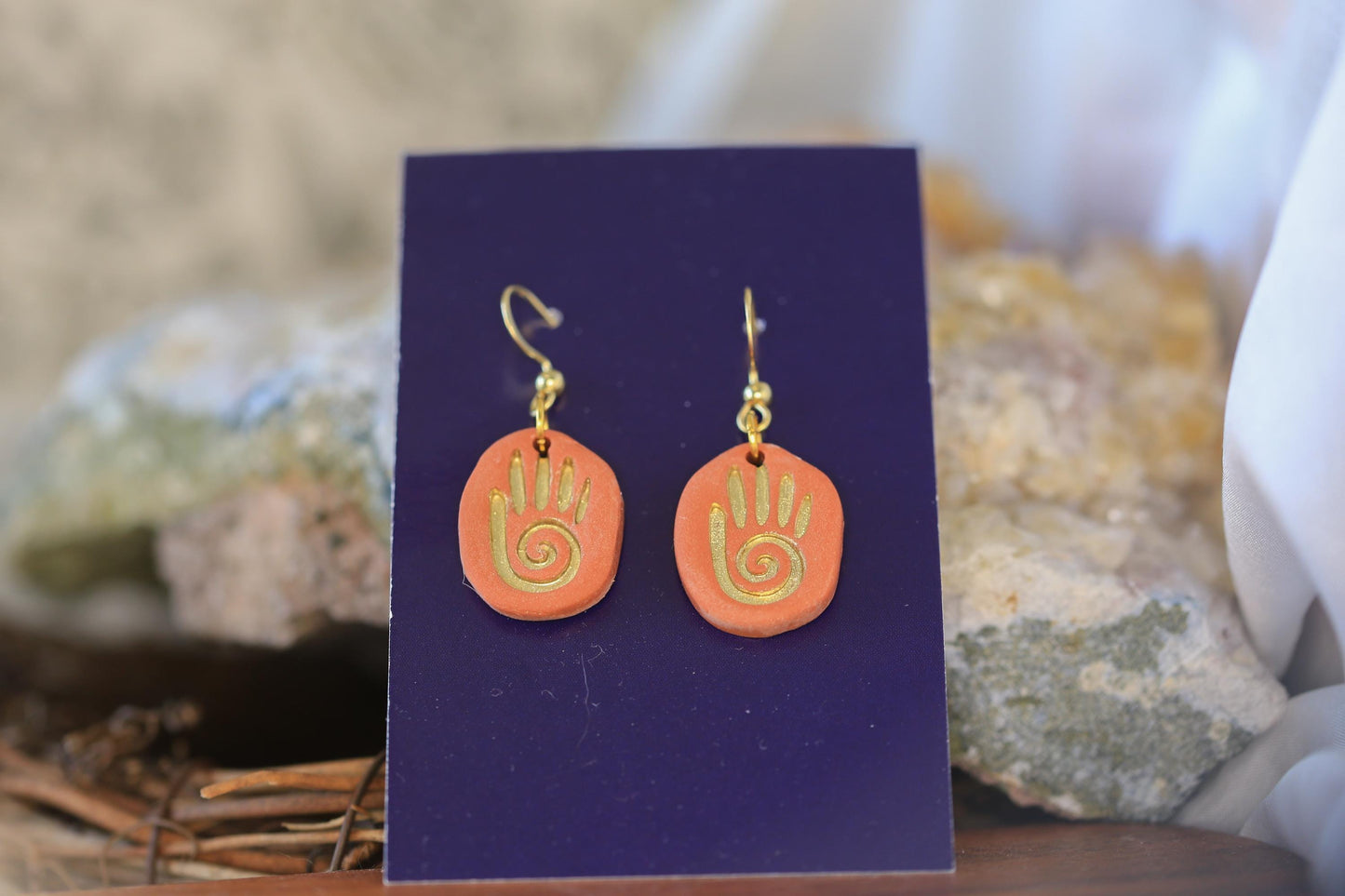 Ancient Handprint Earrings