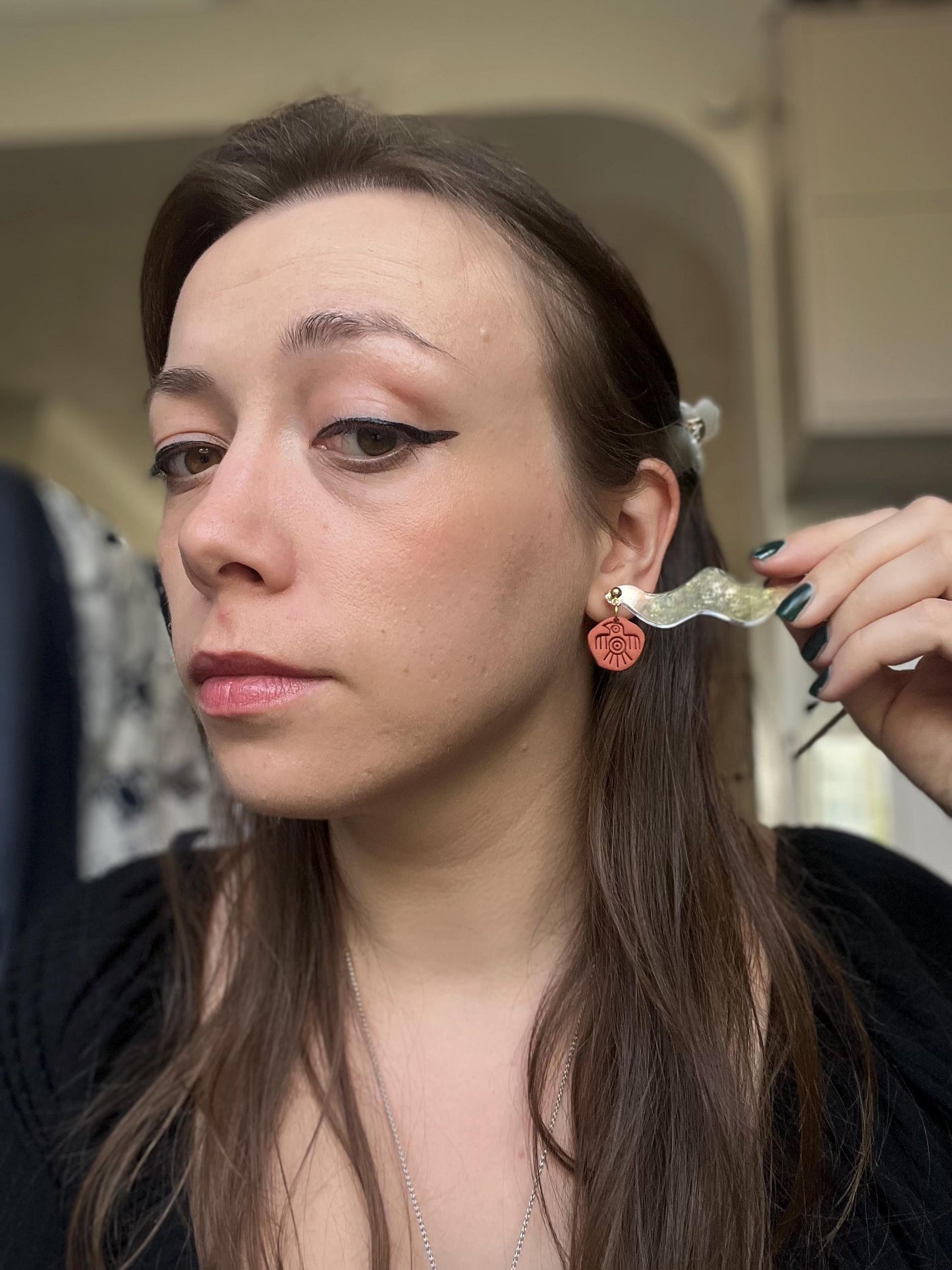Ancient Bird Clay Earrings