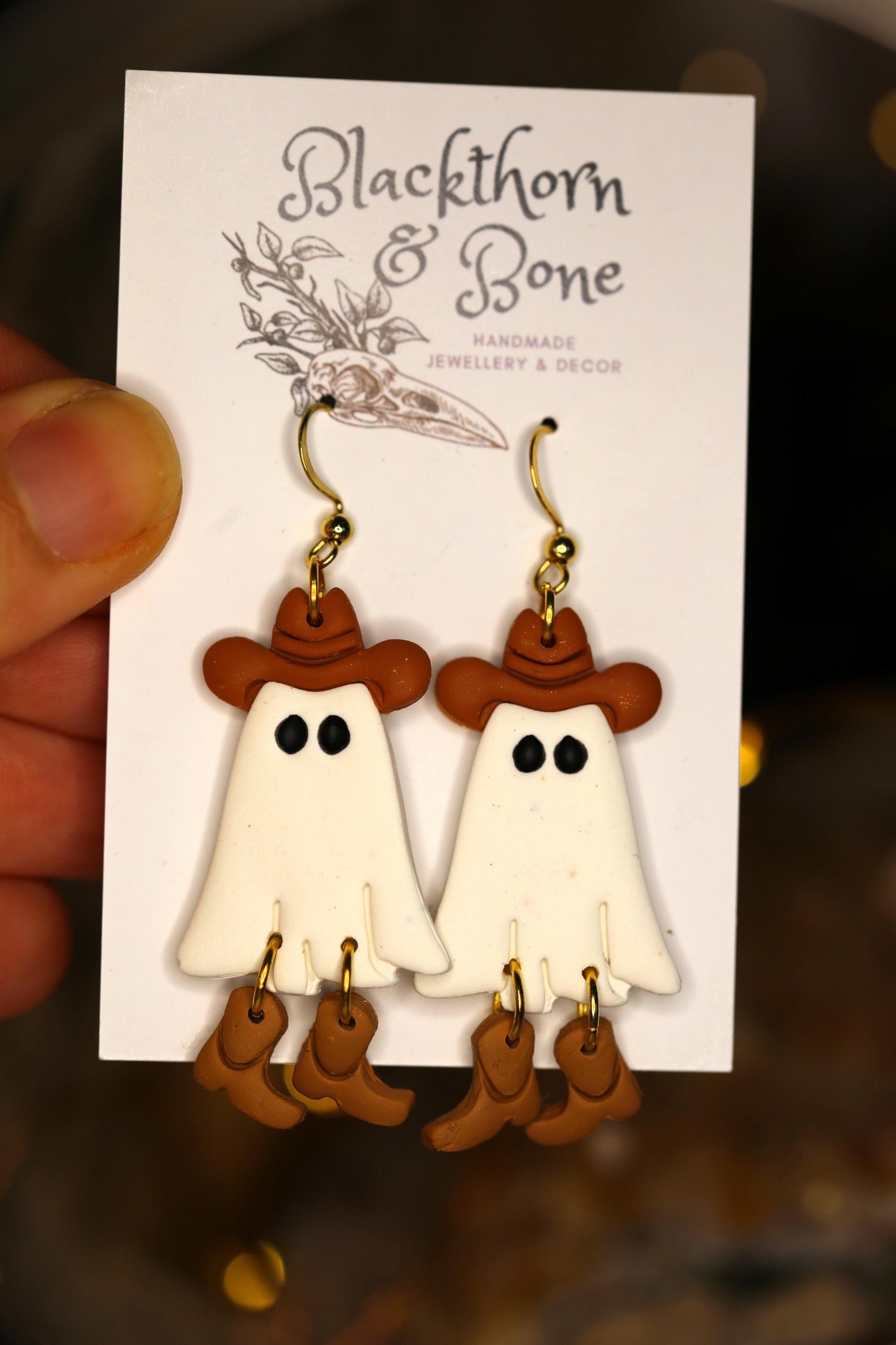 Ghost Cowboy Earrings