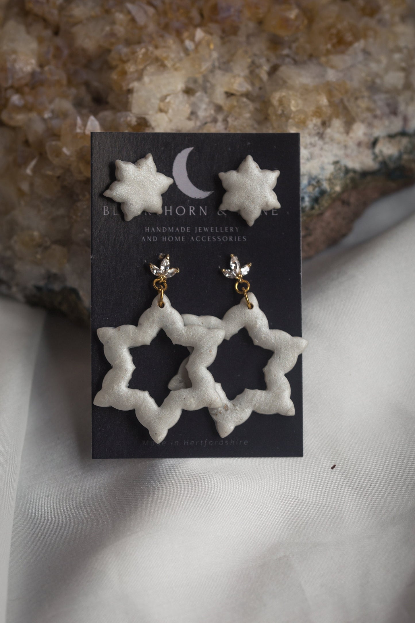 Double Snowflake Earrings Set