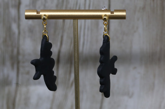 Handmade Black Bat Earrings
