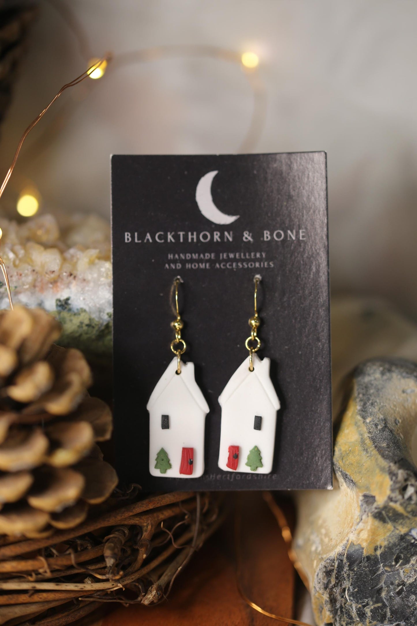 Christmas House Polymer Clay Earrings